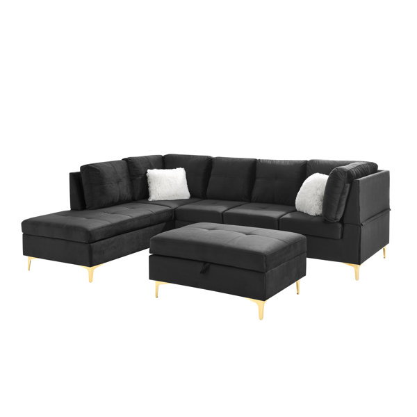 Mercer41 Selmir 2 Piece Velvet Sectional Wayfair   Selmir 2   Piece Velvet Sectional 